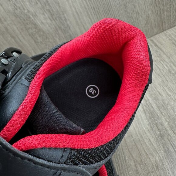 Peloton Cycling Shoes Mens Sz 6.5 Low Top Adjustable Hook & Loop Strap Black Red main image 5